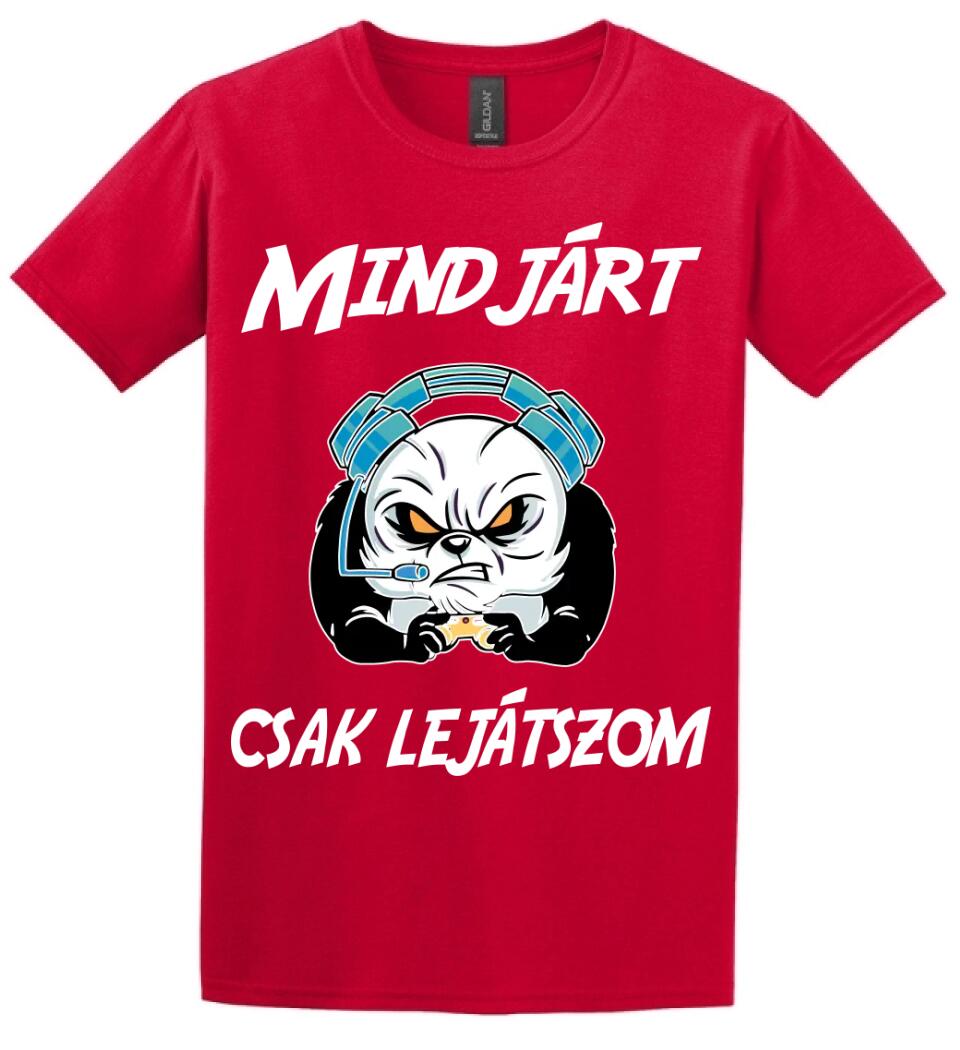 Mindjárt csak lejátszom gamer panda