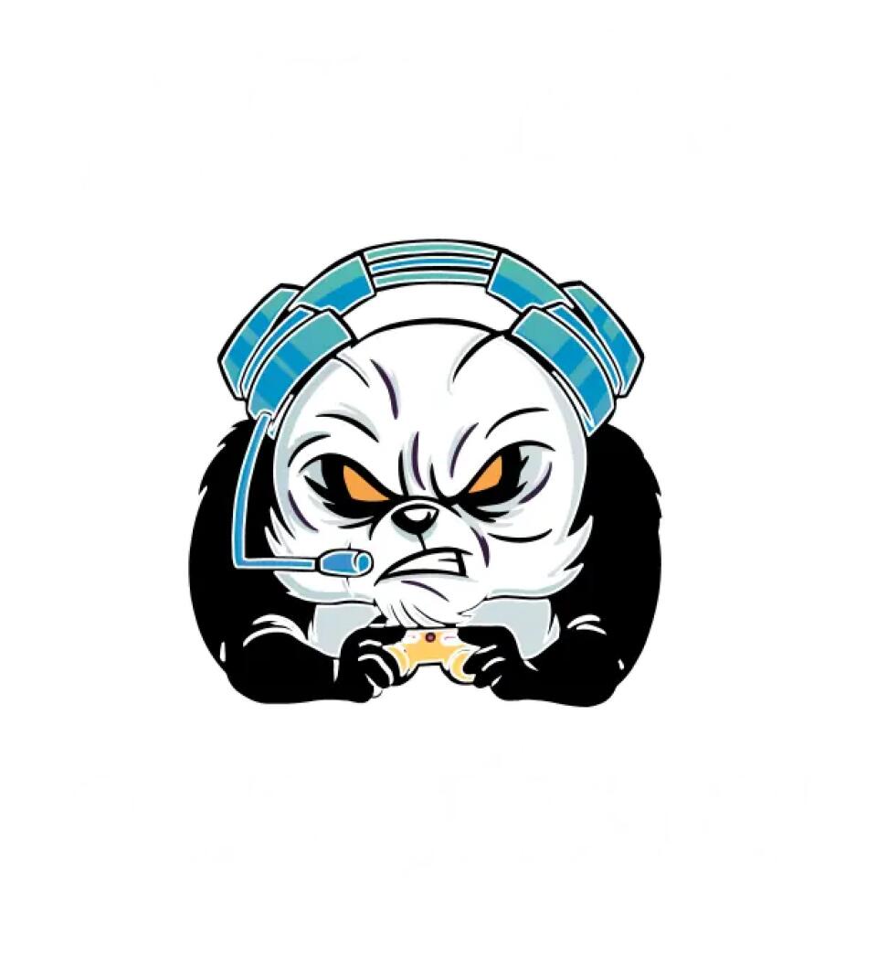 Mindjárt csak lejátszom gamer panda