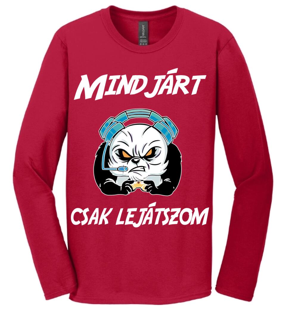 Mindjárt csak lejátszom gamer panda