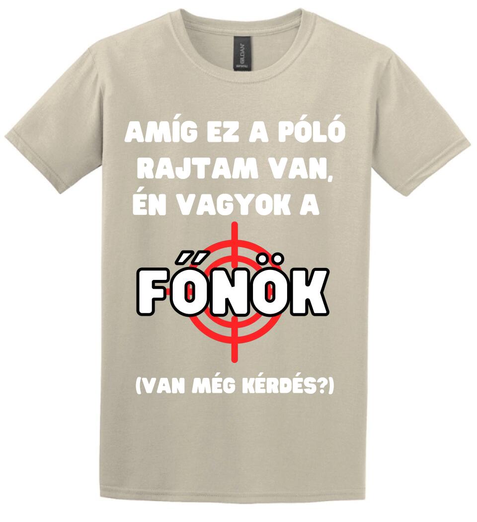 AMÍG EZ A PÓLÓ RAJTAM VAN, ÉN VAGYOK A  FŐNÖK