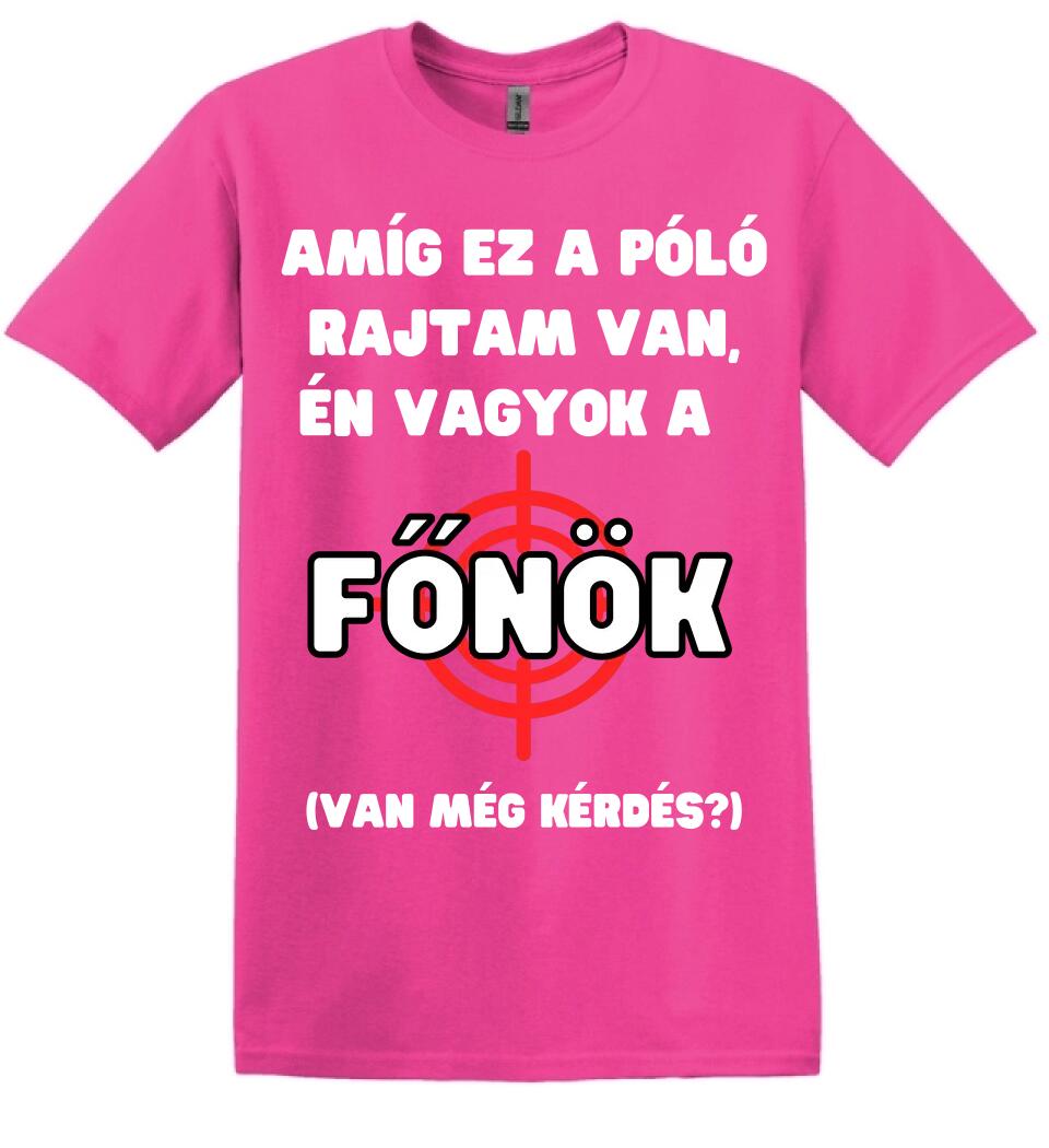 AMÍG EZ A PÓLÓ RAJTAM VAN, ÉN VAGYOK A  FŐNÖK