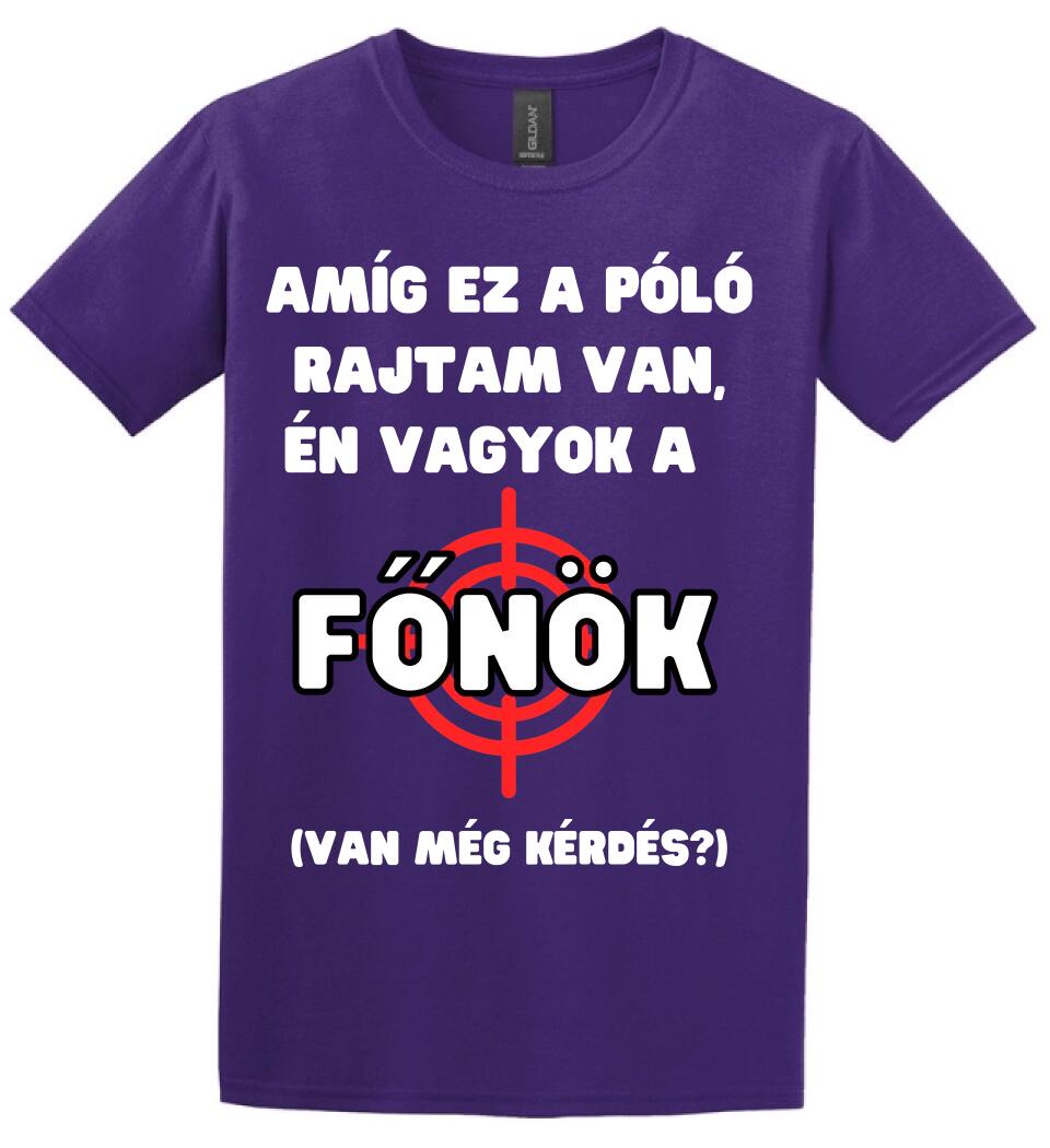 AMÍG EZ A PÓLÓ RAJTAM VAN, ÉN VAGYOK A  FŐNÖK
