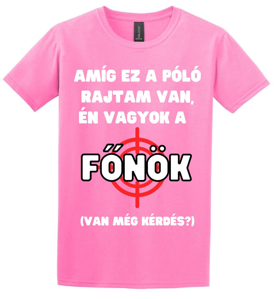 AMÍG EZ A PÓLÓ RAJTAM VAN, ÉN VAGYOK A  FŐNÖK
