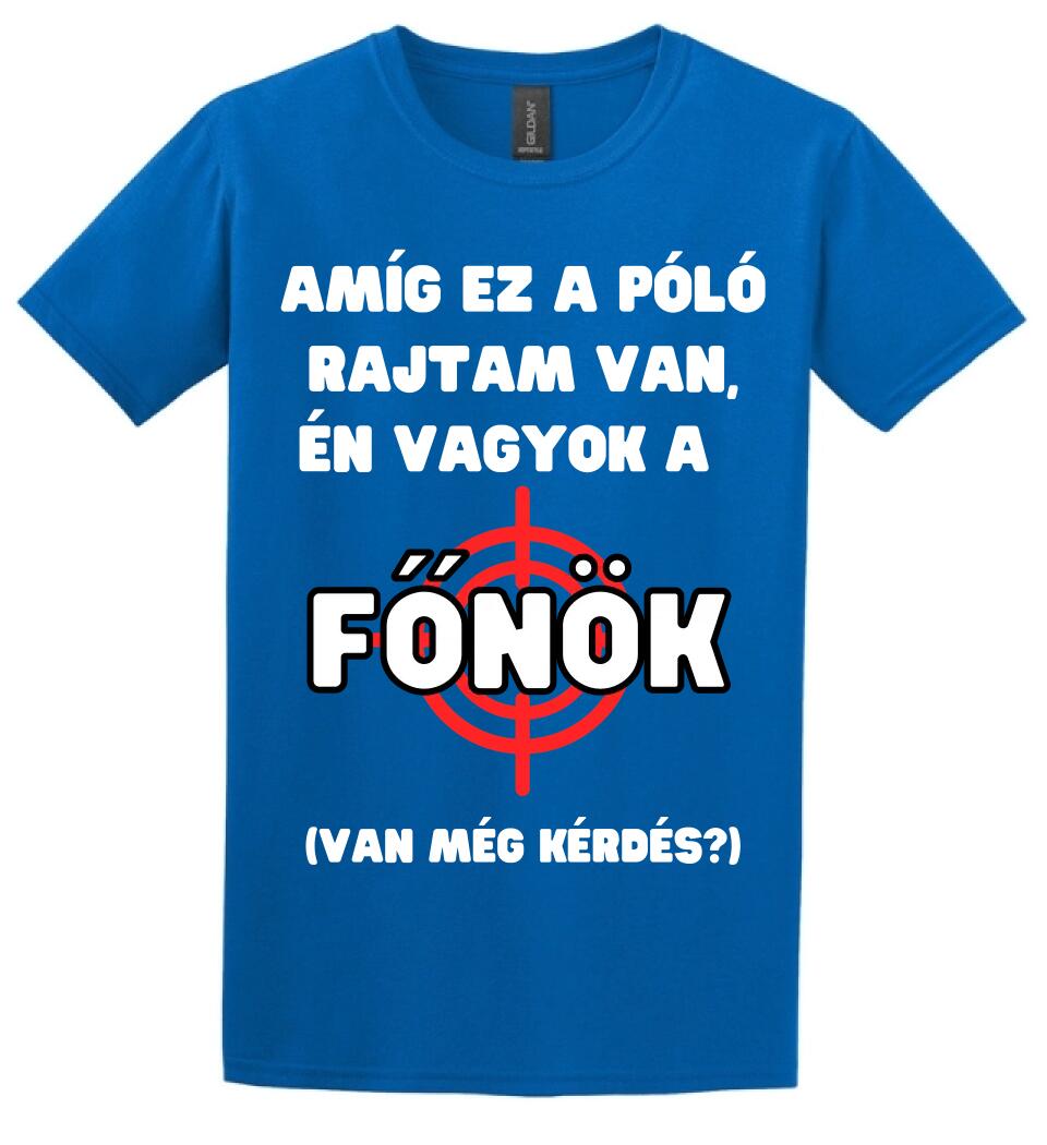 AMÍG EZ A PÓLÓ RAJTAM VAN, ÉN VAGYOK A  FŐNÖK