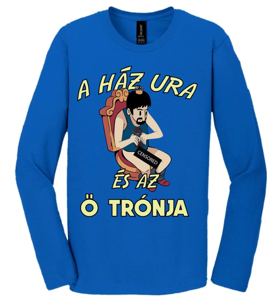 A HÁZ URA telefonnal a trónon