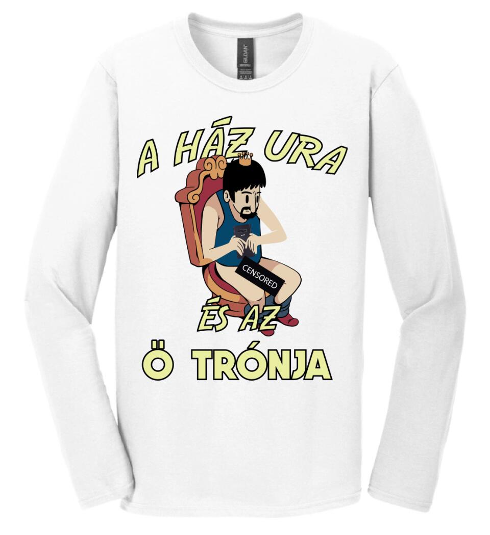 A HÁZ URA telefonnal a trónon