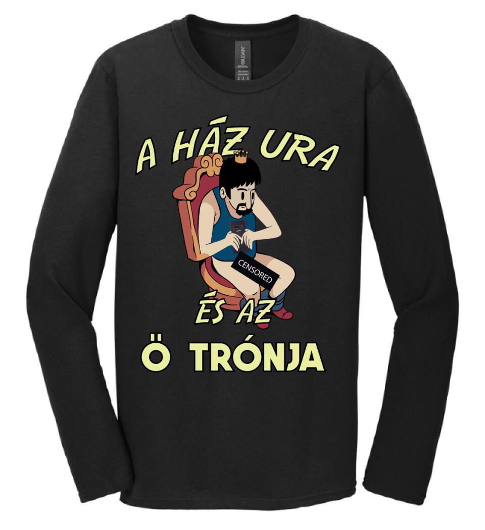 A HÁZ URA telefonnal a trónon