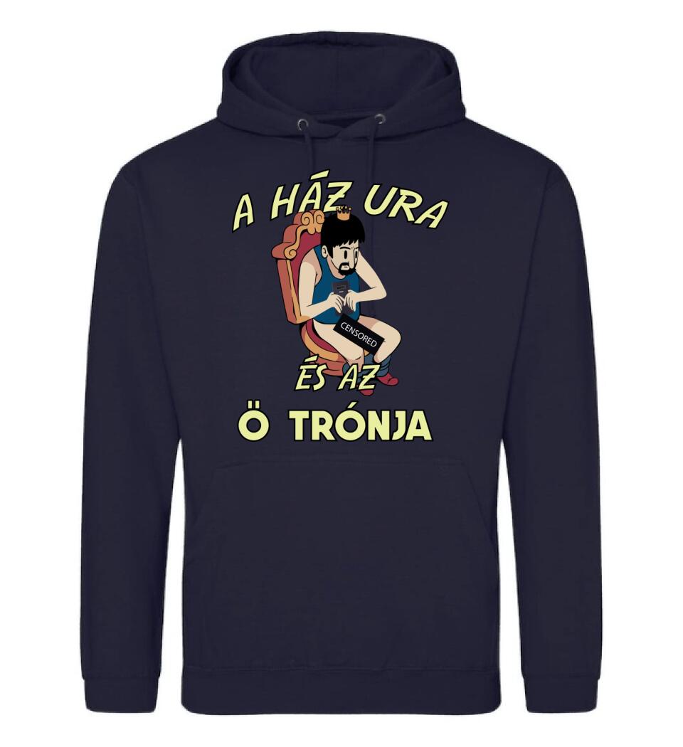 A HÁZ URA telefonnal a trónon