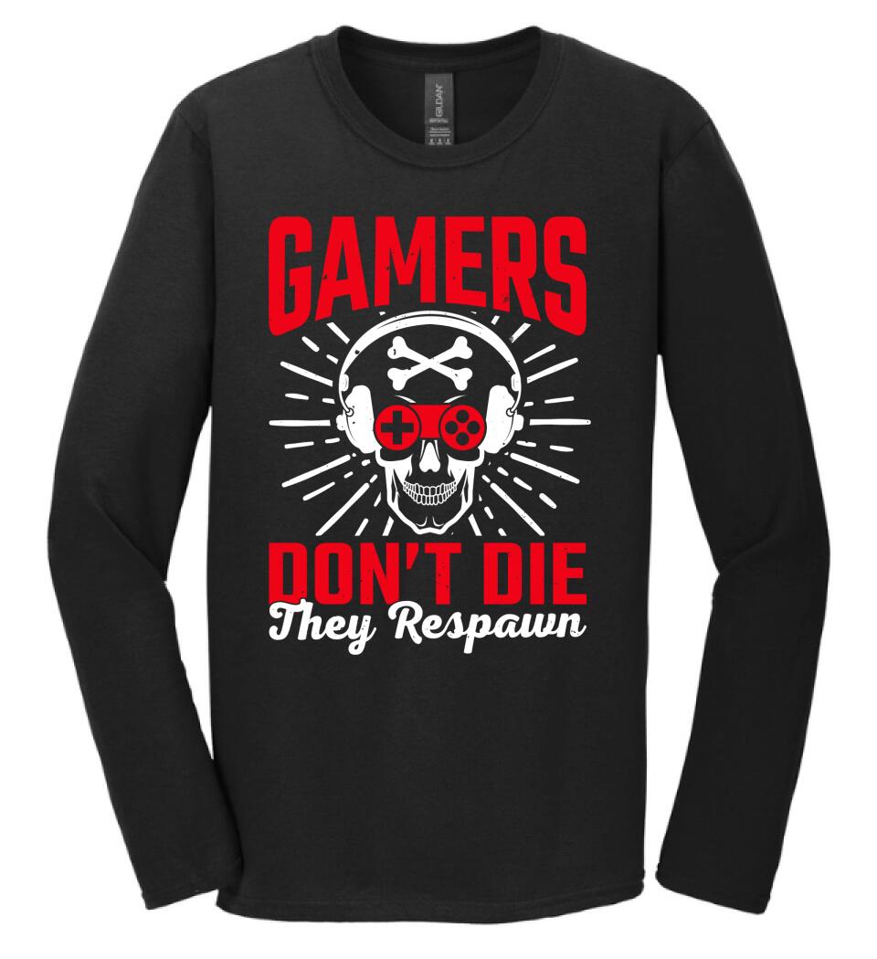 GAMERS DON'T DIE THEY RESPAWN PÓLÓ