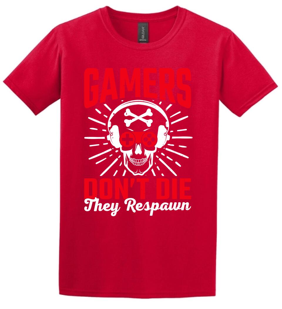 GAMERS DON'T DIE THEY RESPAWN PÓLÓ