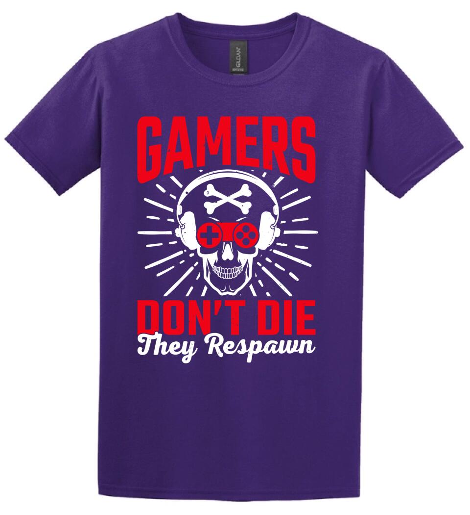 GAMERS DON'T DIE THEY RESPAWN PÓLÓ