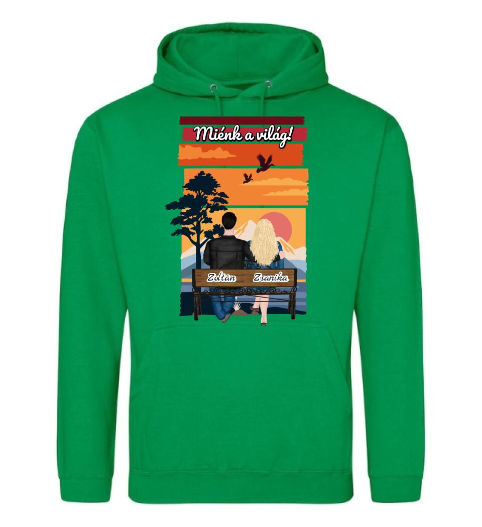 #It's Me szerkeszthető kollekció: Padon ülő szerelmesek PÓLÓ