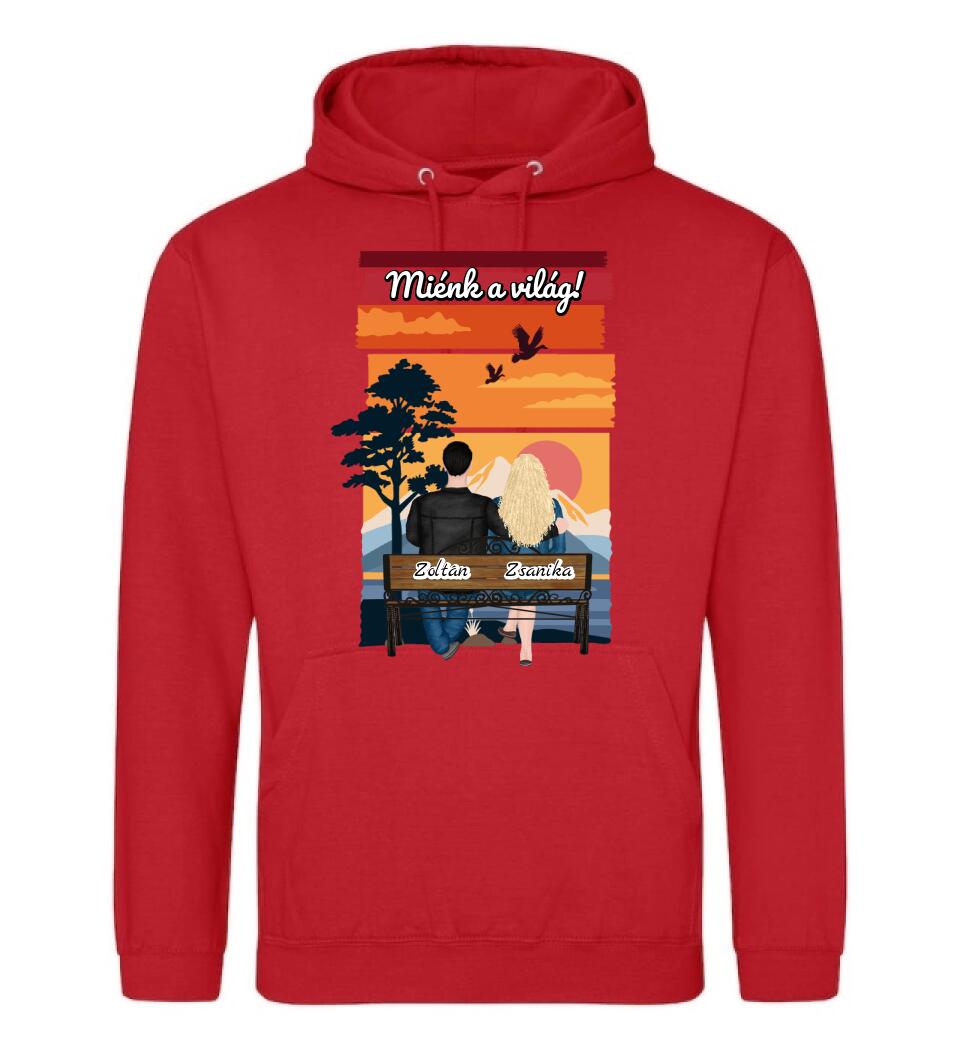 #It's Me szerkeszthető kollekció: Padon ülő szerelmesek PÓLÓ