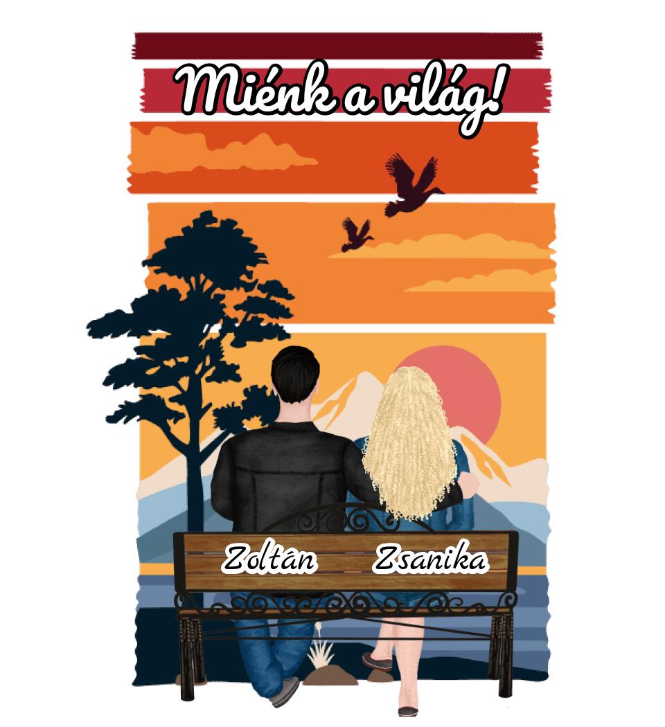 #It's Me szerkeszthető kollekció: Padon ülő szerelmesek PÓLÓ