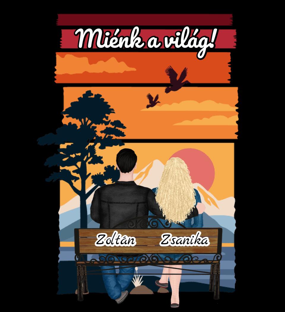 #It's Me szerkeszthető kollekció: Padon ülő szerelmesek PÓLÓ