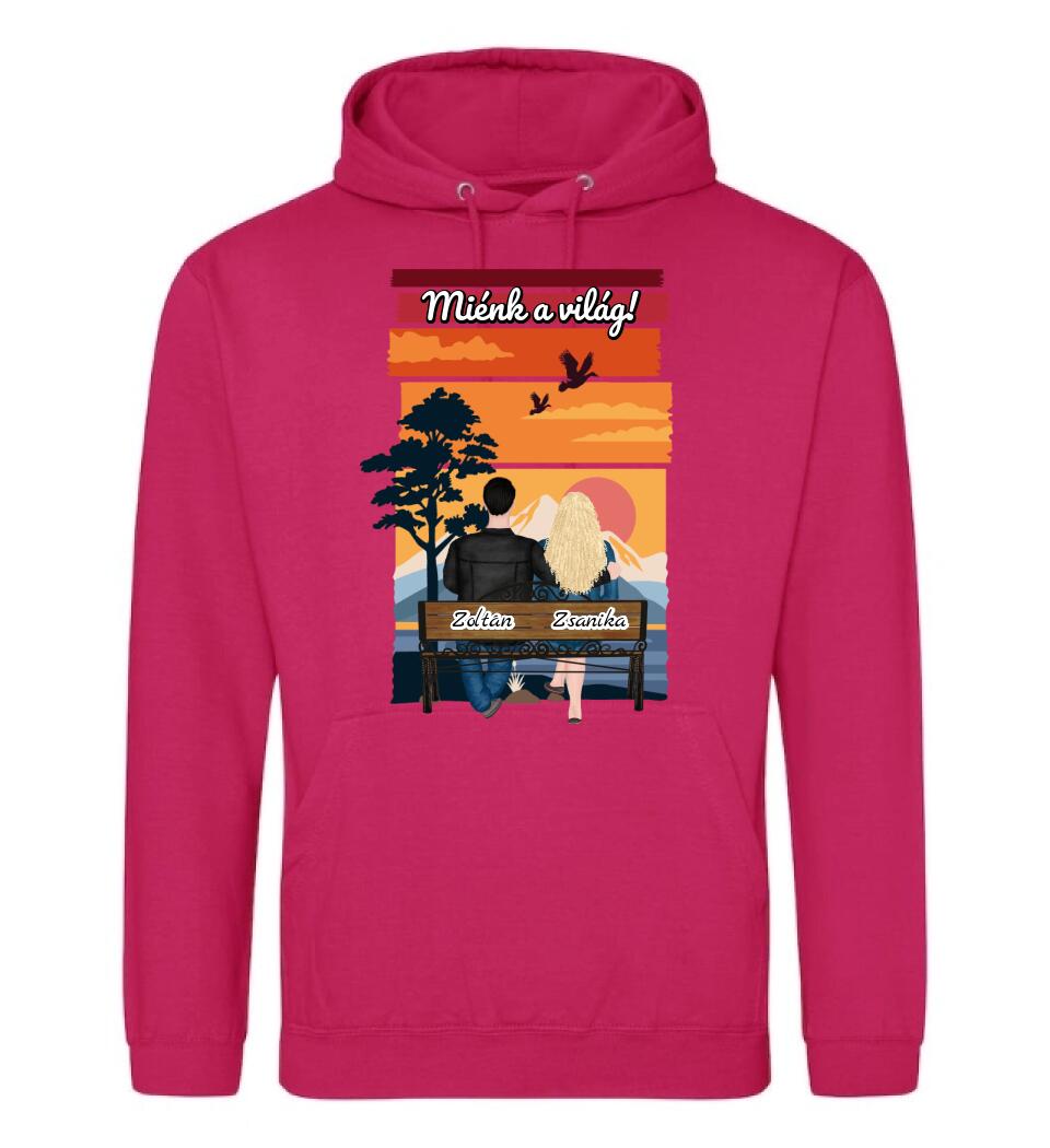 #It's Me szerkeszthető kollekció: Padon ülő szerelmesek PÓLÓ