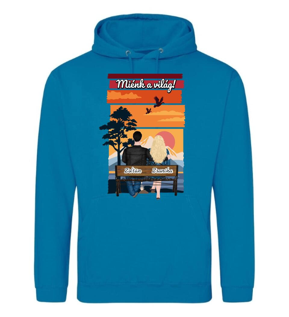 #It's Me szerkeszthető kollekció: Padon ülő szerelmesek PÓLÓ