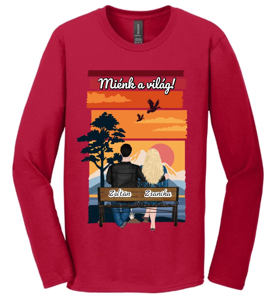 #It's Me szerkeszthető kollekció: Padon ülő szerelmesek PÓLÓ