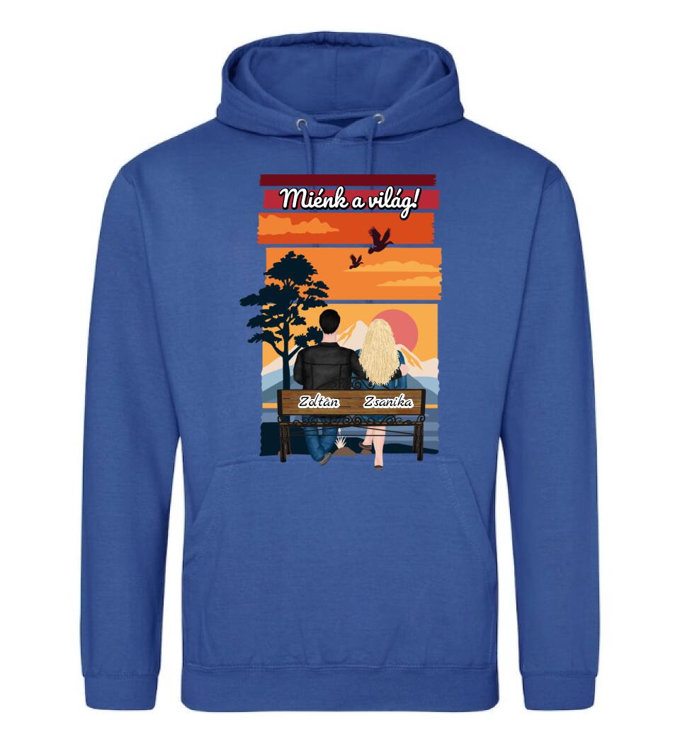 #It's Me szerkeszthető kollekció: Padon ülő szerelmesek PÓLÓ