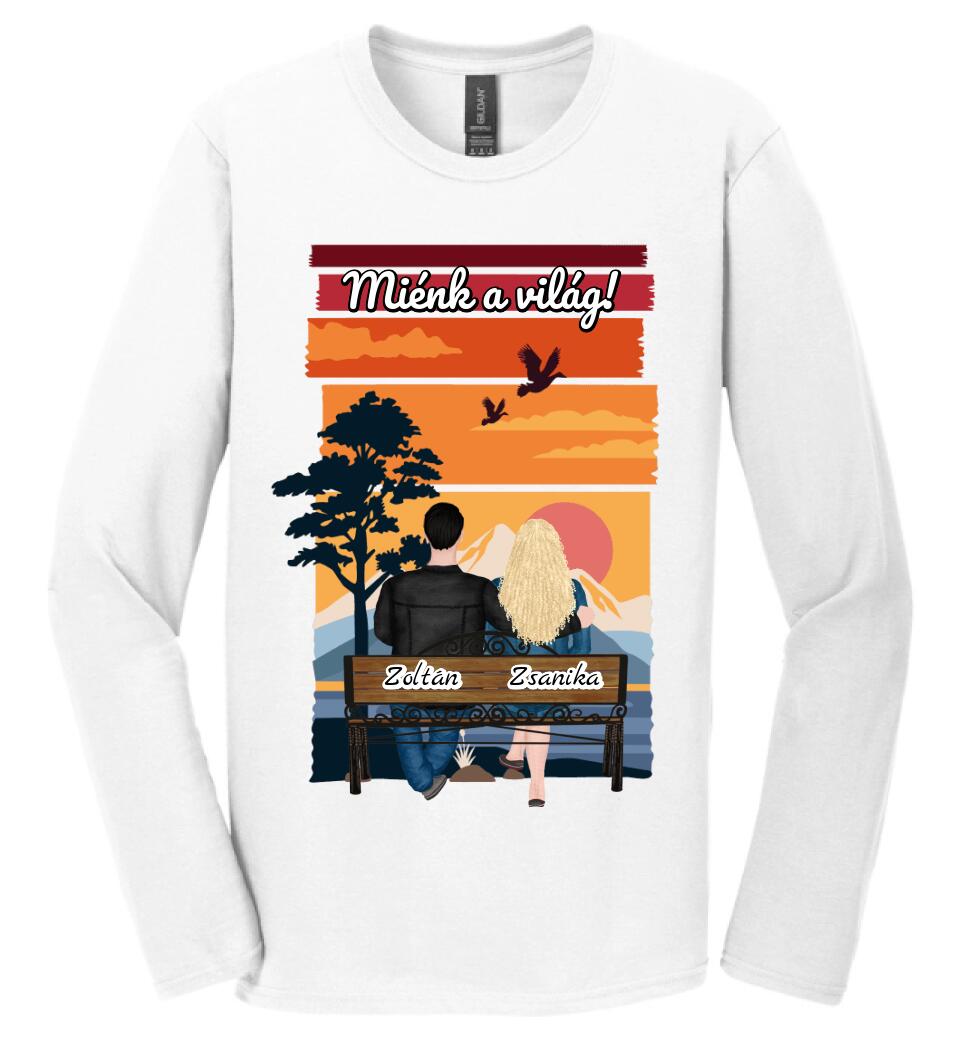 #It's Me szerkeszthető kollekció: Padon ülő szerelmesek PÓLÓ