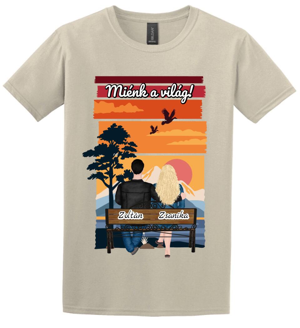 #It's Me szerkeszthető kollekció: Padon ülő szerelmesek PÓLÓ