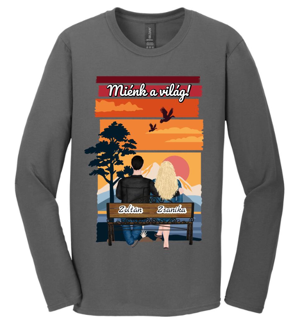 #It's Me szerkeszthető kollekció: Padon ülő szerelmesek PÓLÓ