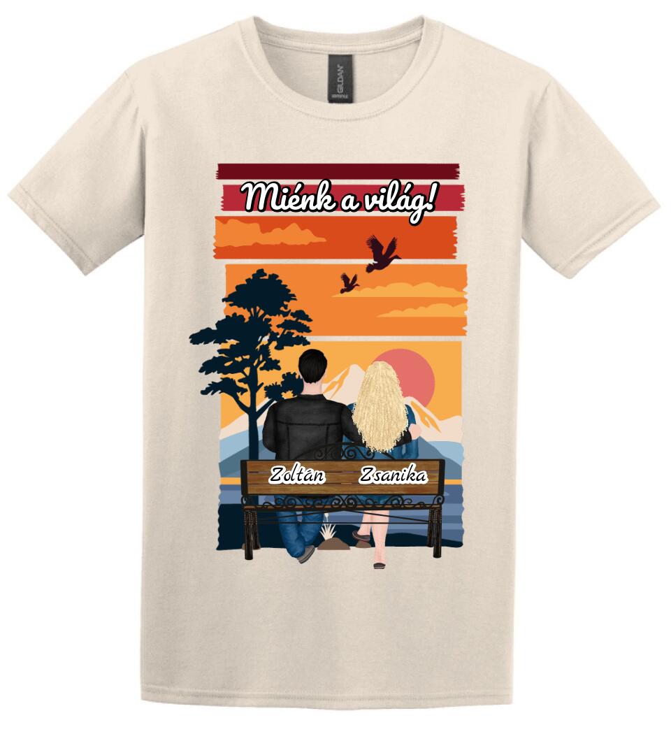 #It's Me szerkeszthető kollekció: Padon ülő szerelmesek PÓLÓ