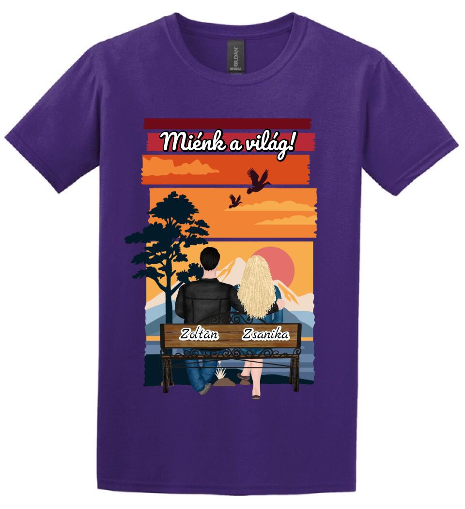 #It's Me szerkeszthető kollekció: Padon ülő szerelmesek PÓLÓ