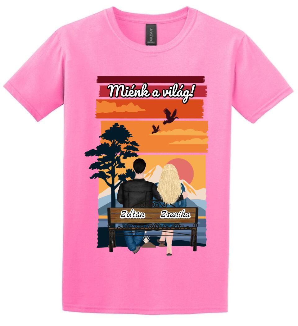 #It's Me szerkeszthető kollekció: Padon ülő szerelmesek PÓLÓ