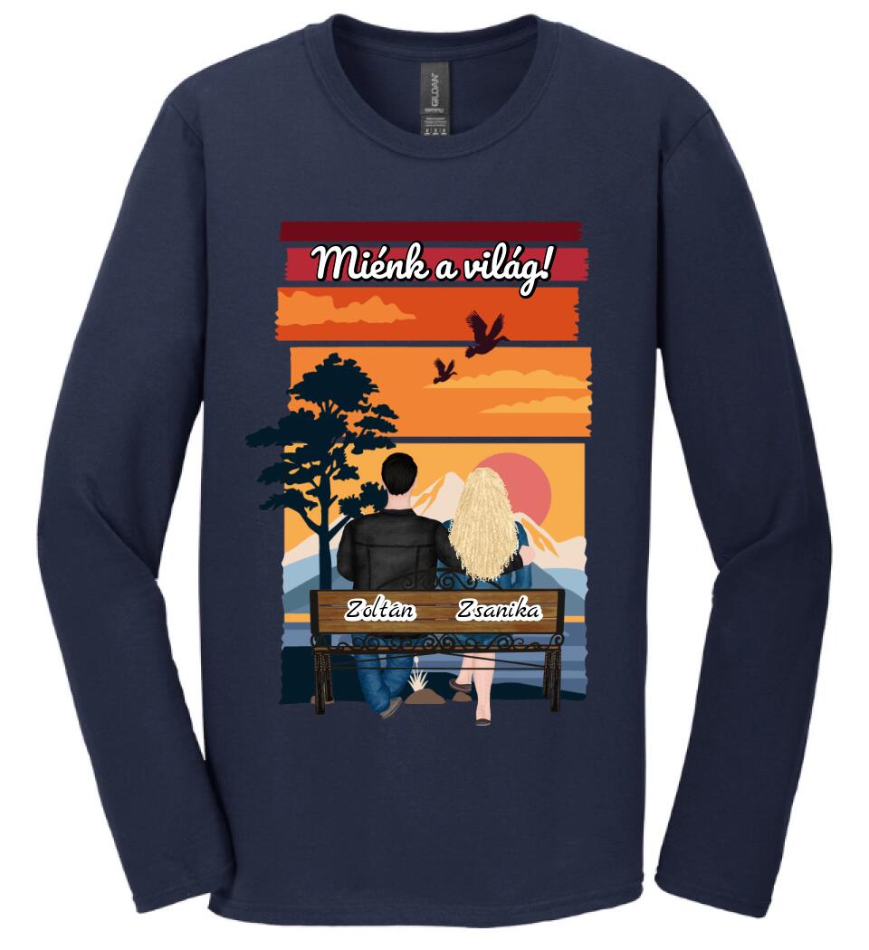 #It's Me szerkeszthető kollekció: Padon ülő szerelmesek PÓLÓ