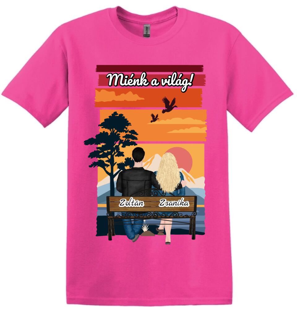 #It's Me szerkeszthető kollekció: Padon ülő szerelmesek PÓLÓ