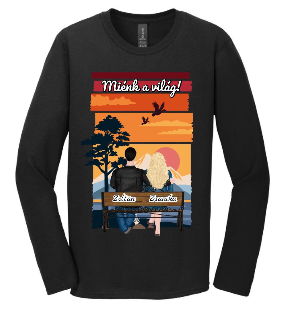 #It's Me szerkeszthető kollekció: Padon ülő szerelmesek PÓLÓ