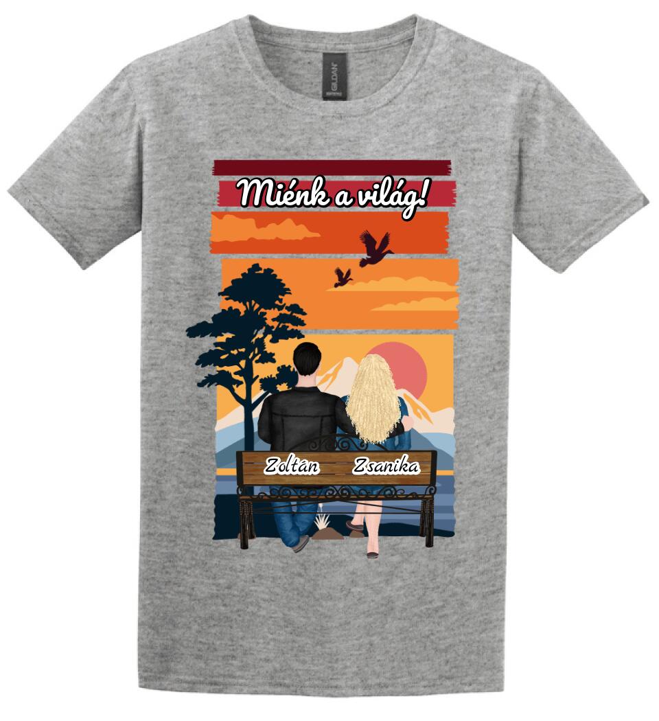 #It's Me szerkeszthető kollekció: Padon ülő szerelmesek PÓLÓ