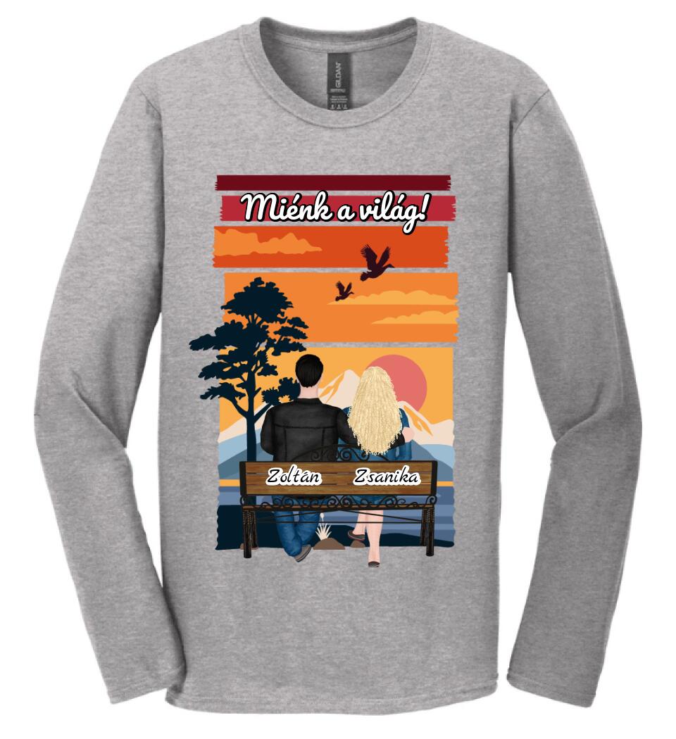 #It's Me szerkeszthető kollekció: Padon ülő szerelmesek PÓLÓ