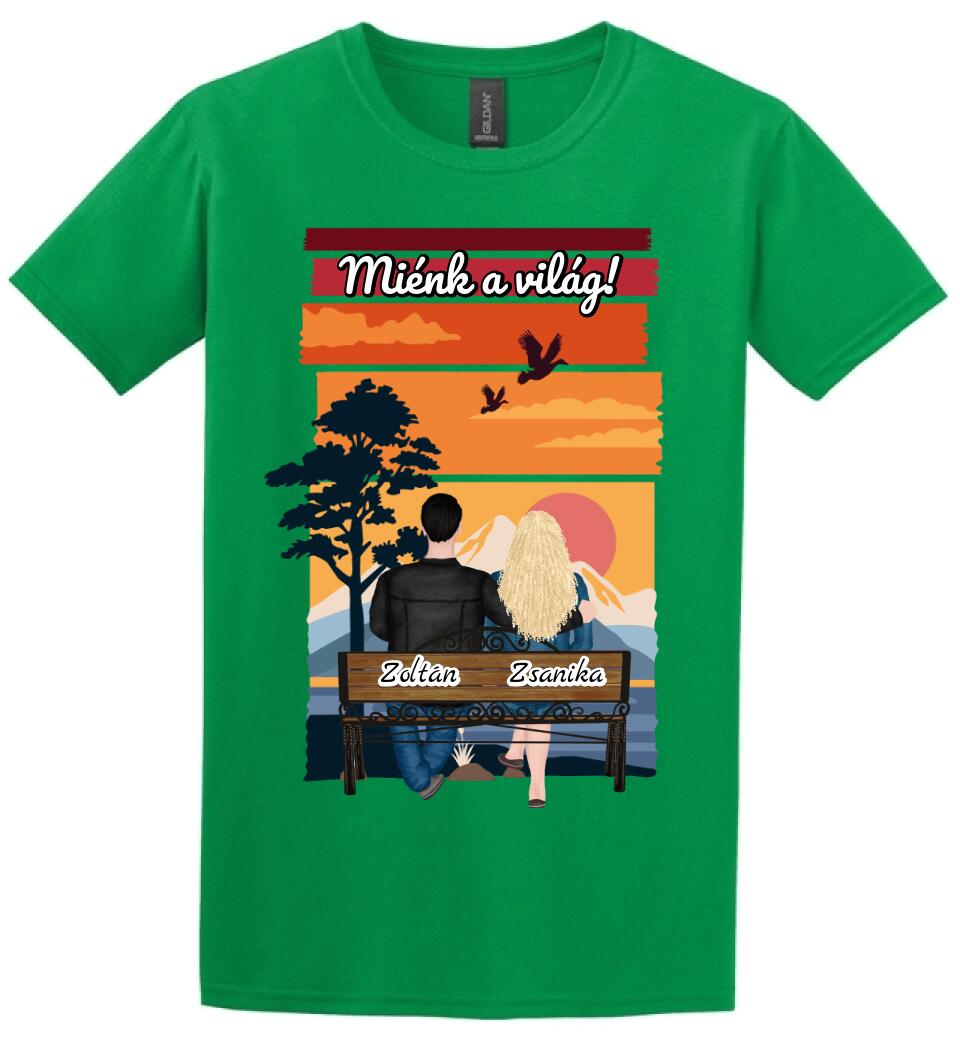 #It's Me szerkeszthető kollekció: Padon ülő szerelmesek PÓLÓ