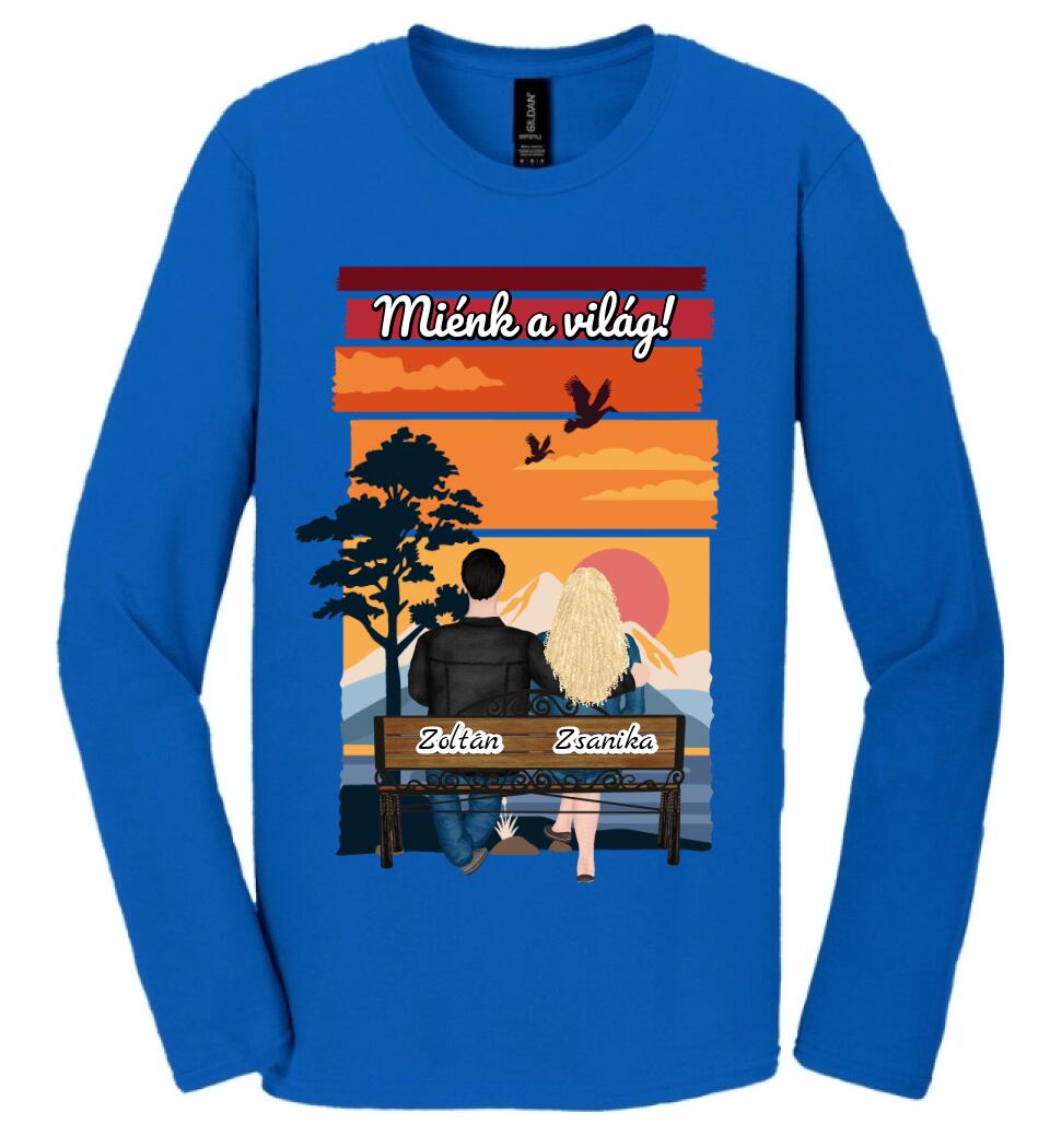 #It's Me szerkeszthető kollekció: Padon ülő szerelmesek PÓLÓ