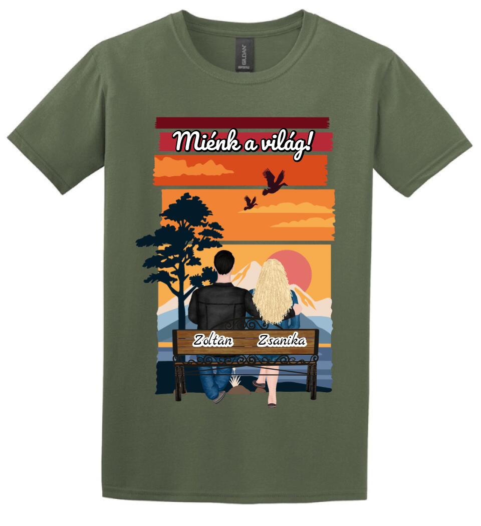 #It's Me szerkeszthető kollekció: Padon ülő szerelmesek PÓLÓ