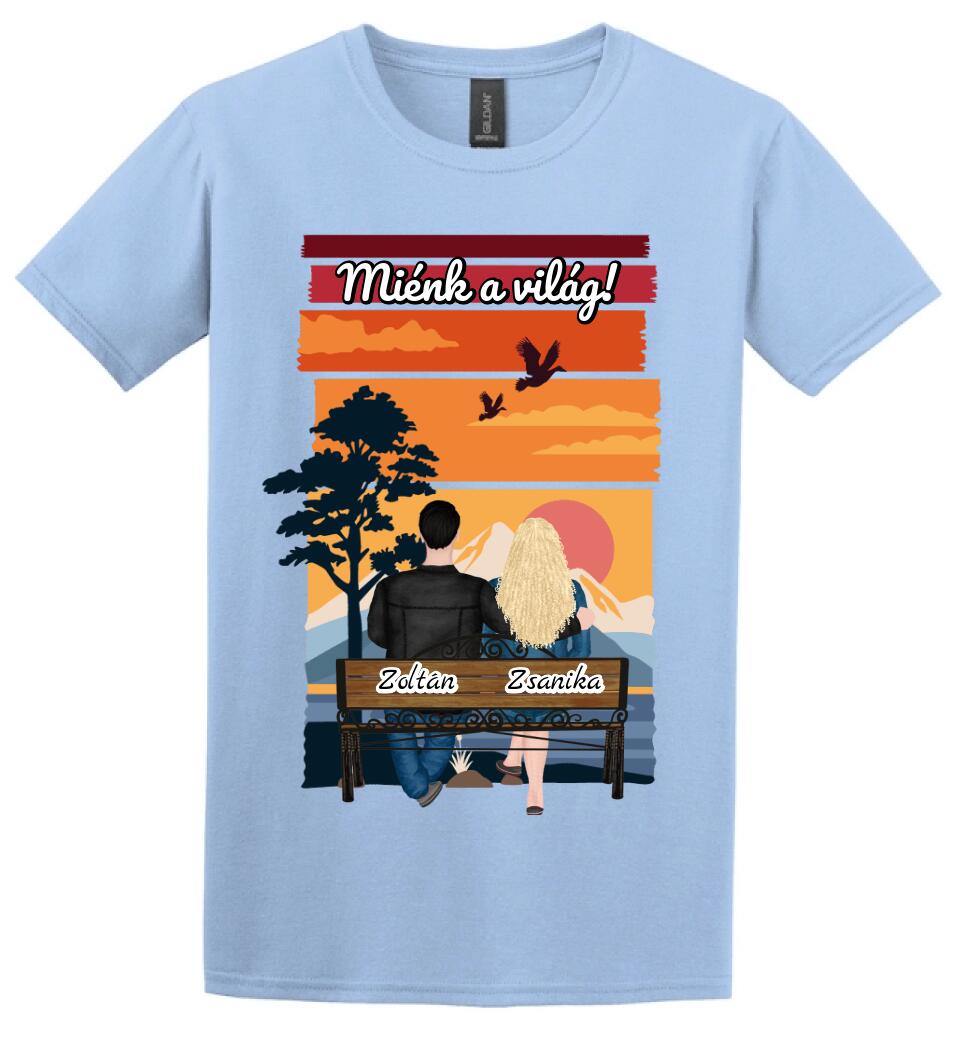 #It's Me szerkeszthető kollekció: Padon ülő szerelmesek PÓLÓ