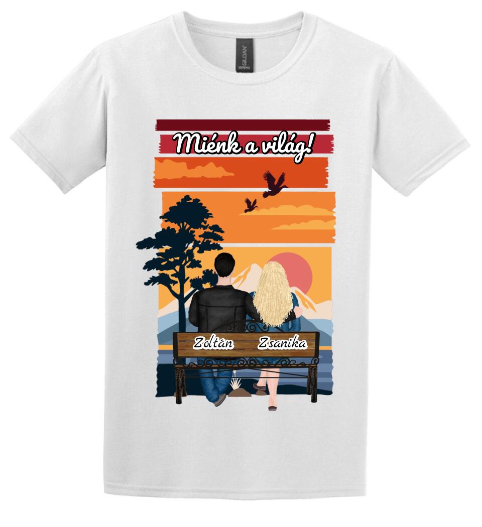 #It's Me szerkeszthető kollekció: Padon ülő szerelmesek PÓLÓ