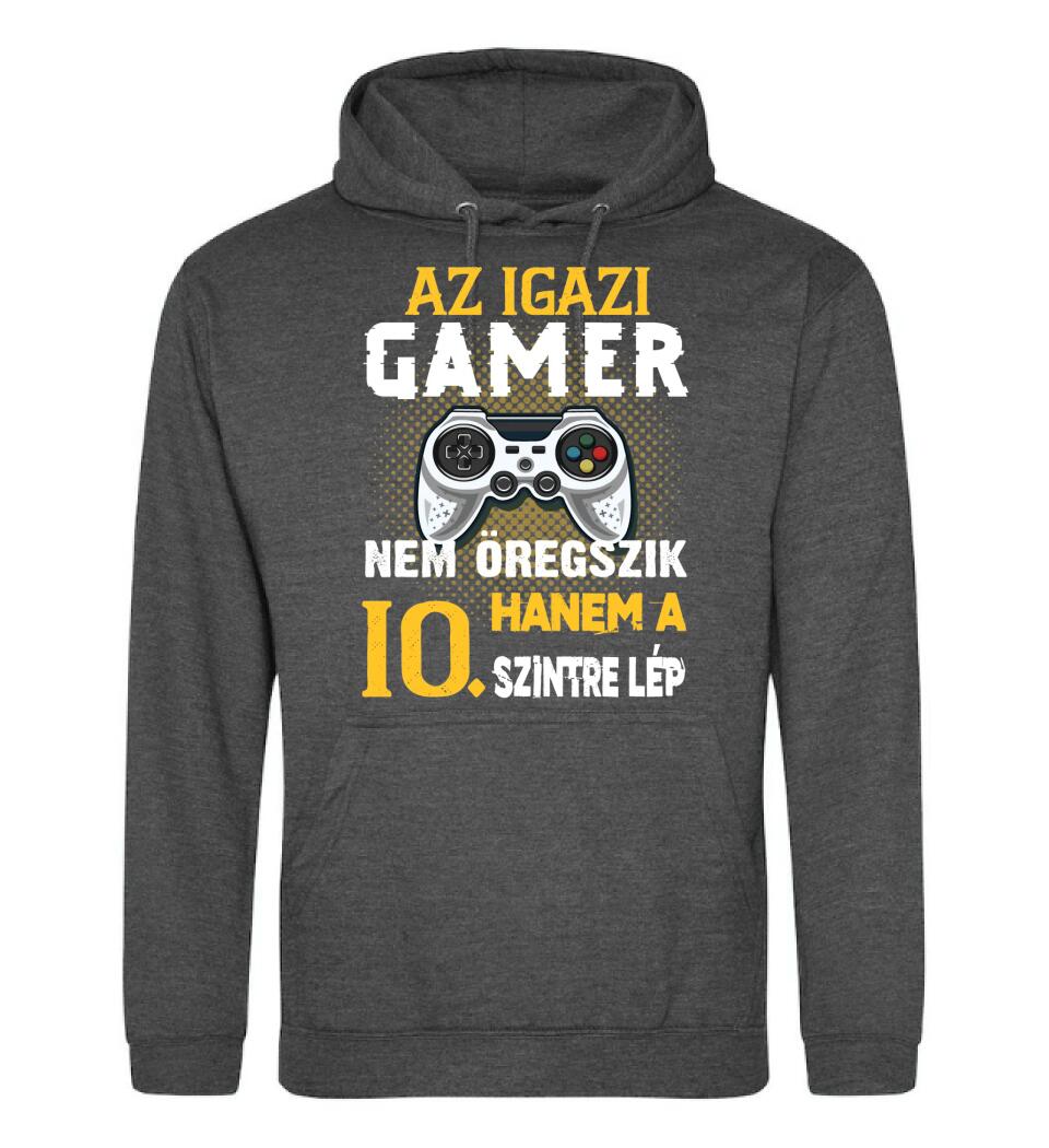 Az igazi Gamer nem öregszik szülinapi Póló