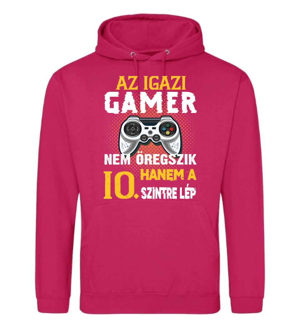 Az igazi Gamer nem öregszik szülinapi Póló