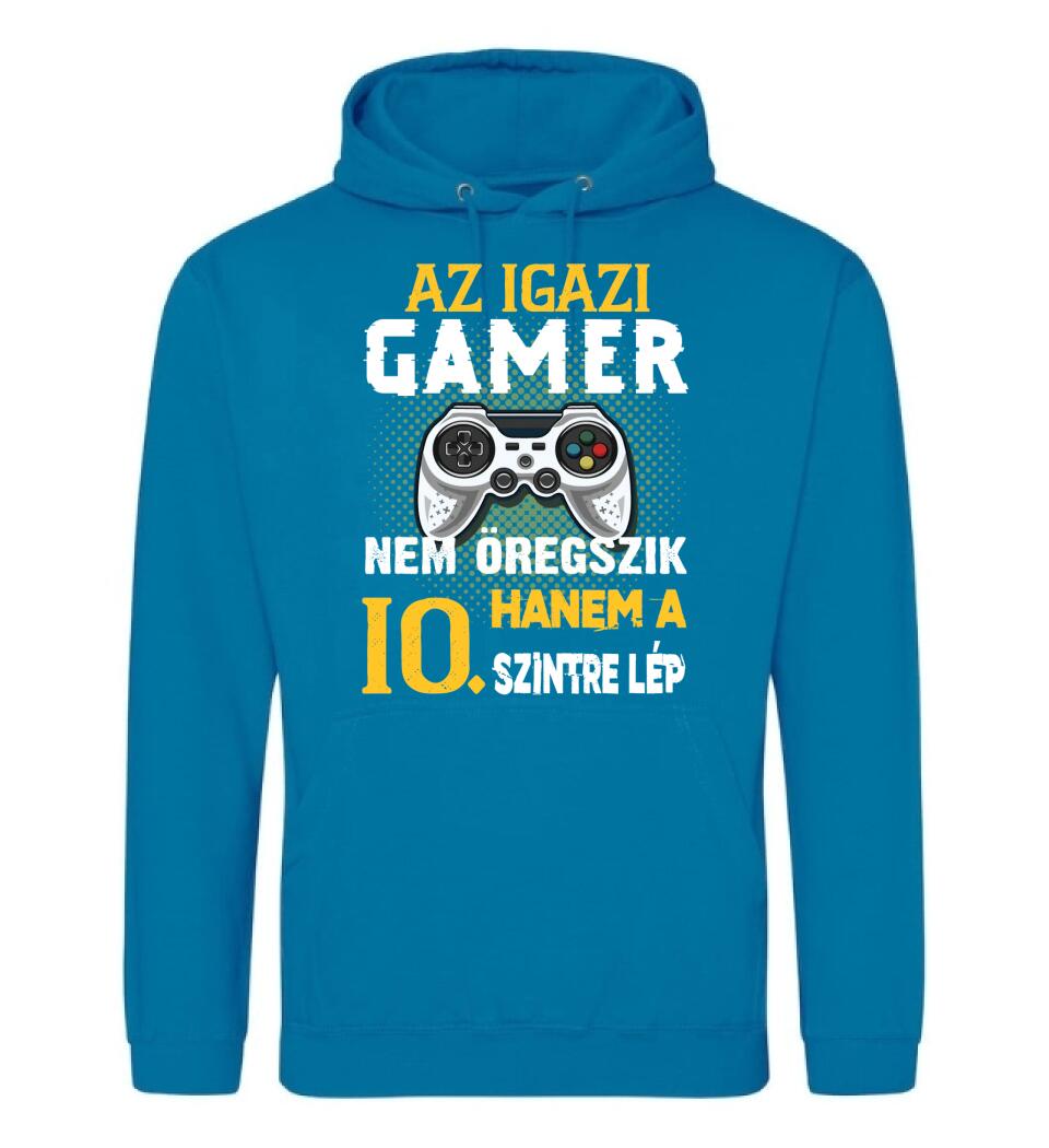 Az igazi Gamer nem öregszik szülinapi Póló