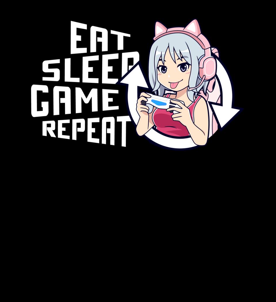 Eat sleep game repeat csajos Póló