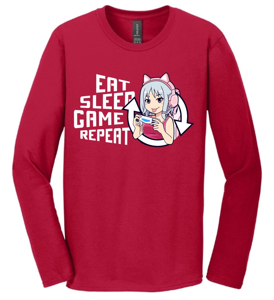Eat sleep game repeat csajos Póló