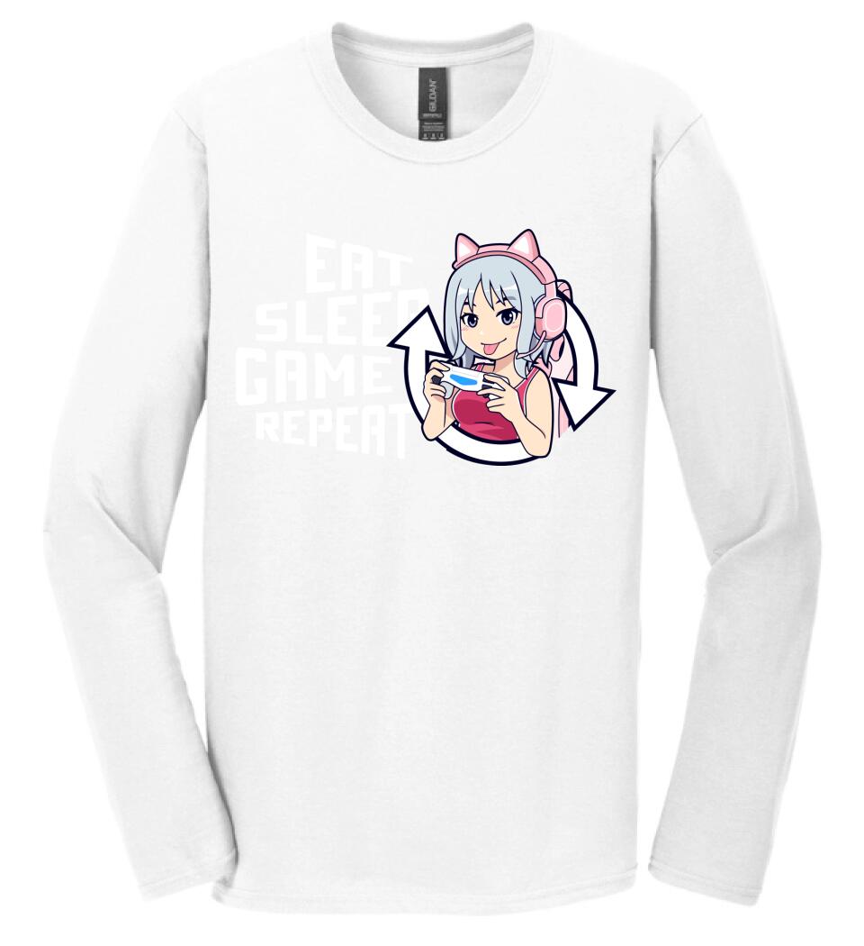 Eat sleep game repeat csajos Póló