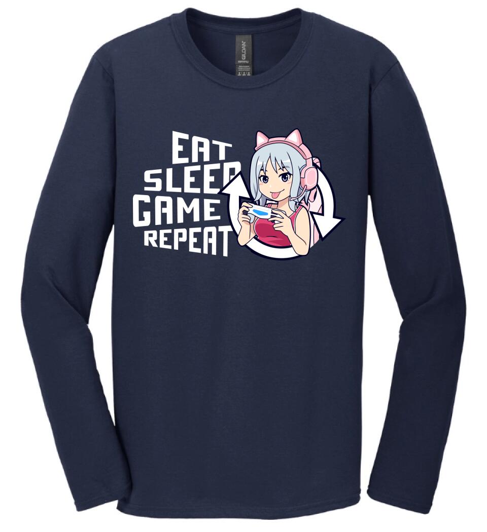 Eat sleep game repeat csajos Póló