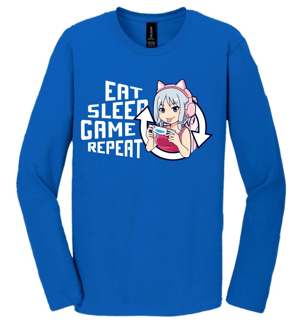 Eat sleep game repeat csajos Póló