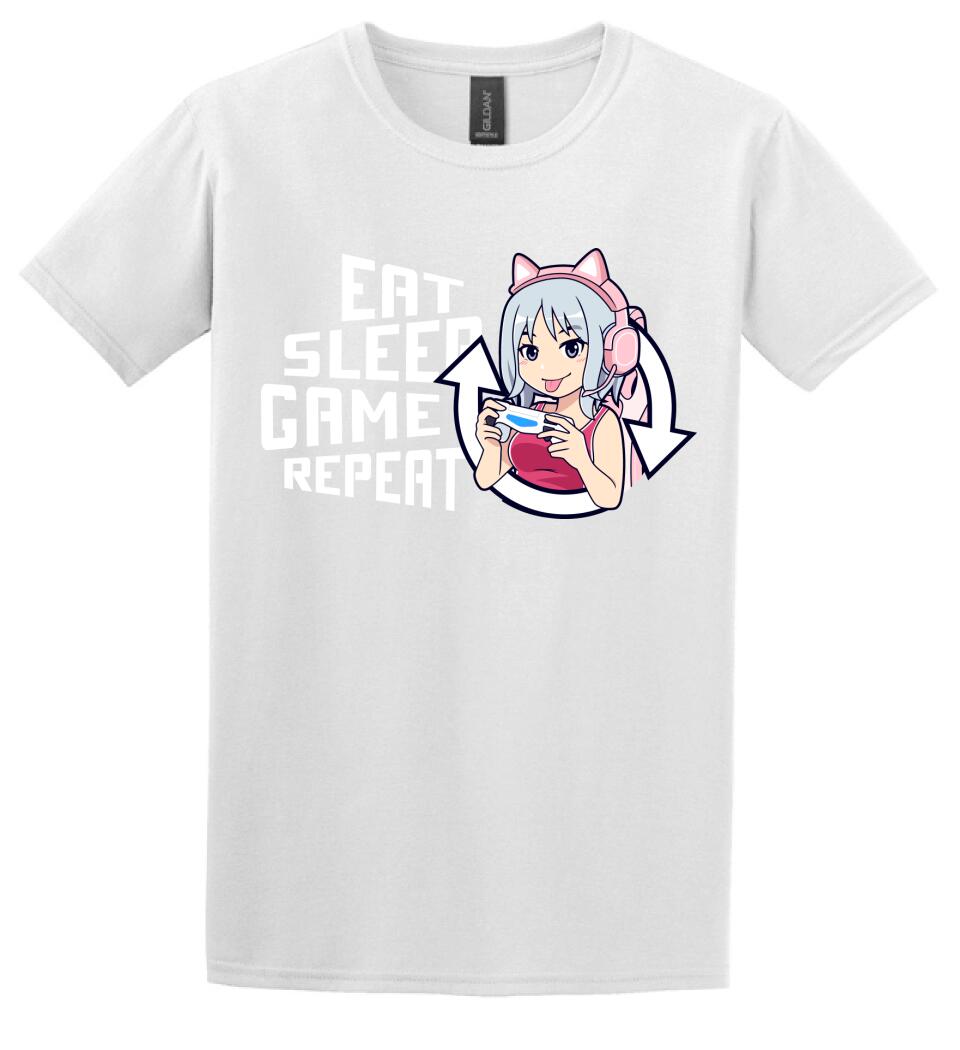 Eat sleep game repeat csajos Póló