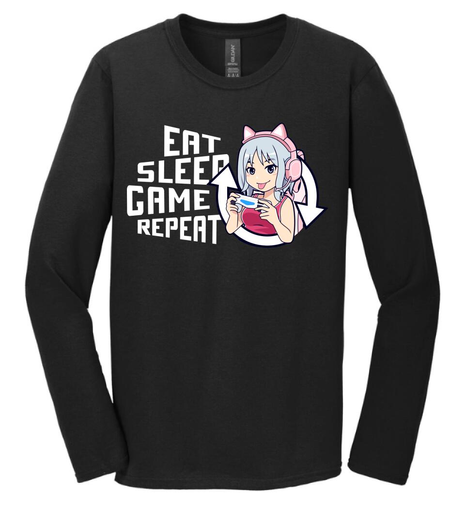 Eat sleep game repeat csajos Póló