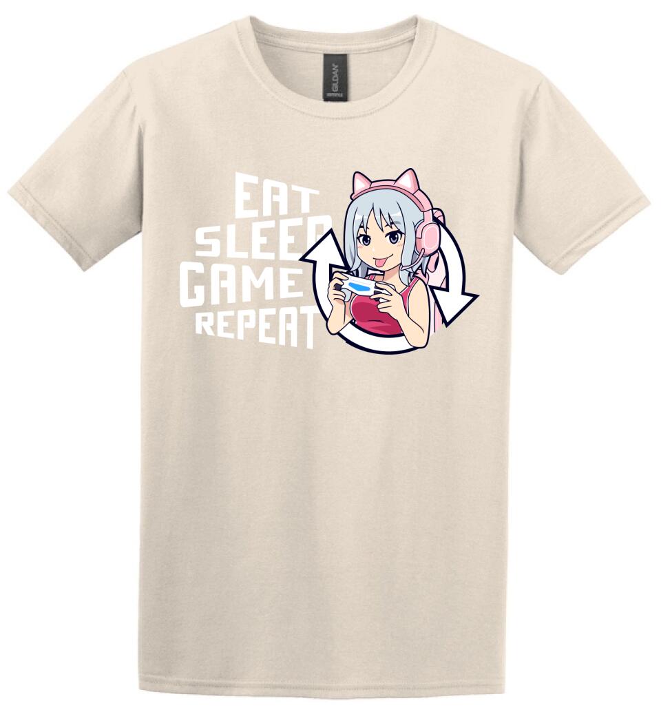 Eat sleep game repeat csajos Póló
